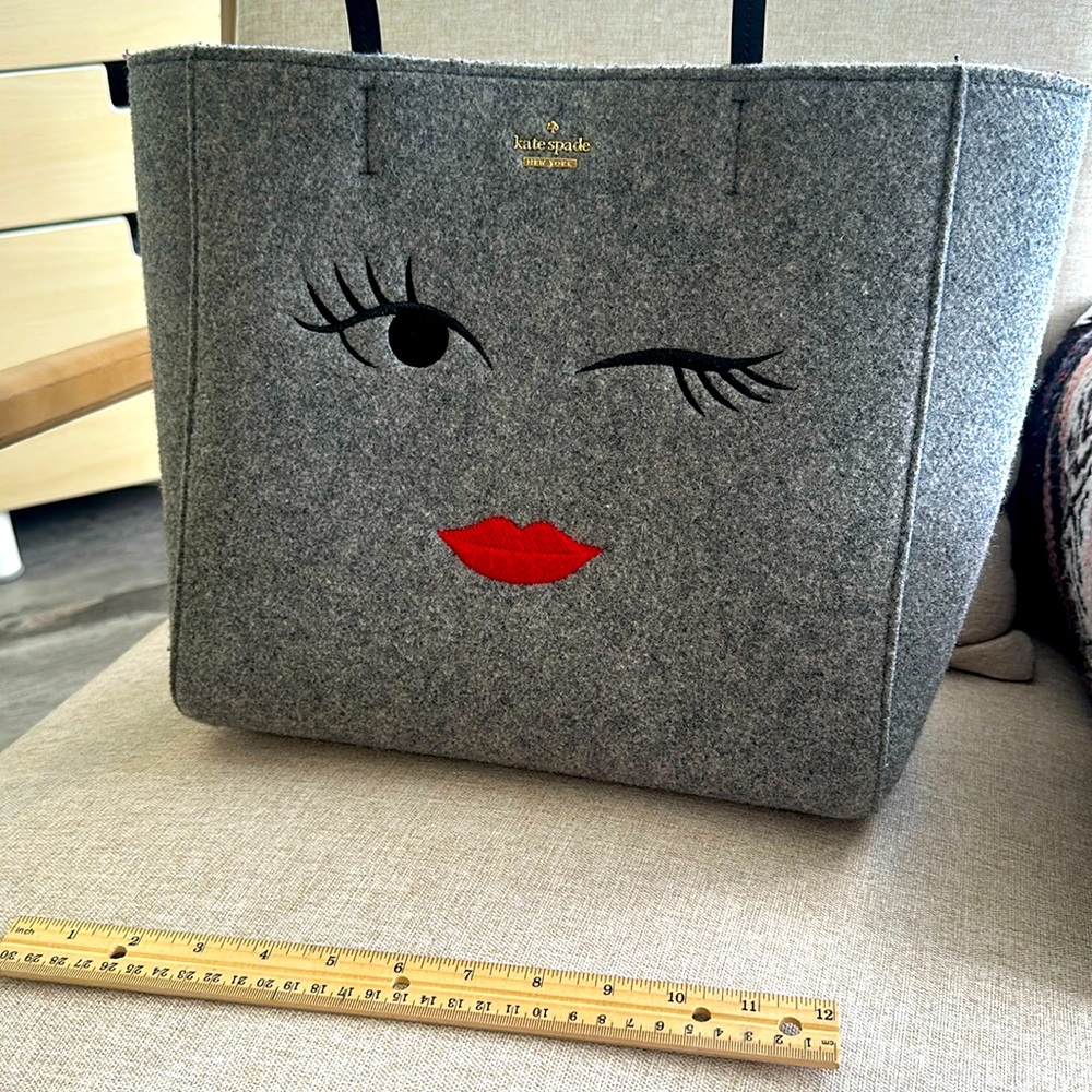 Kate Spade Winking Face Wool Felt Tote